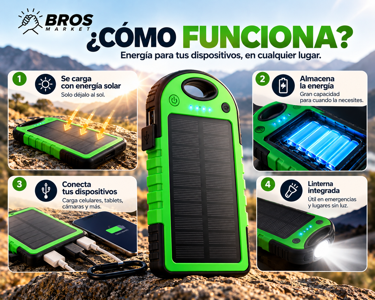 SolarGo Cargador Solar Power Bank - Carga tus dispositivos en cualquier lugar