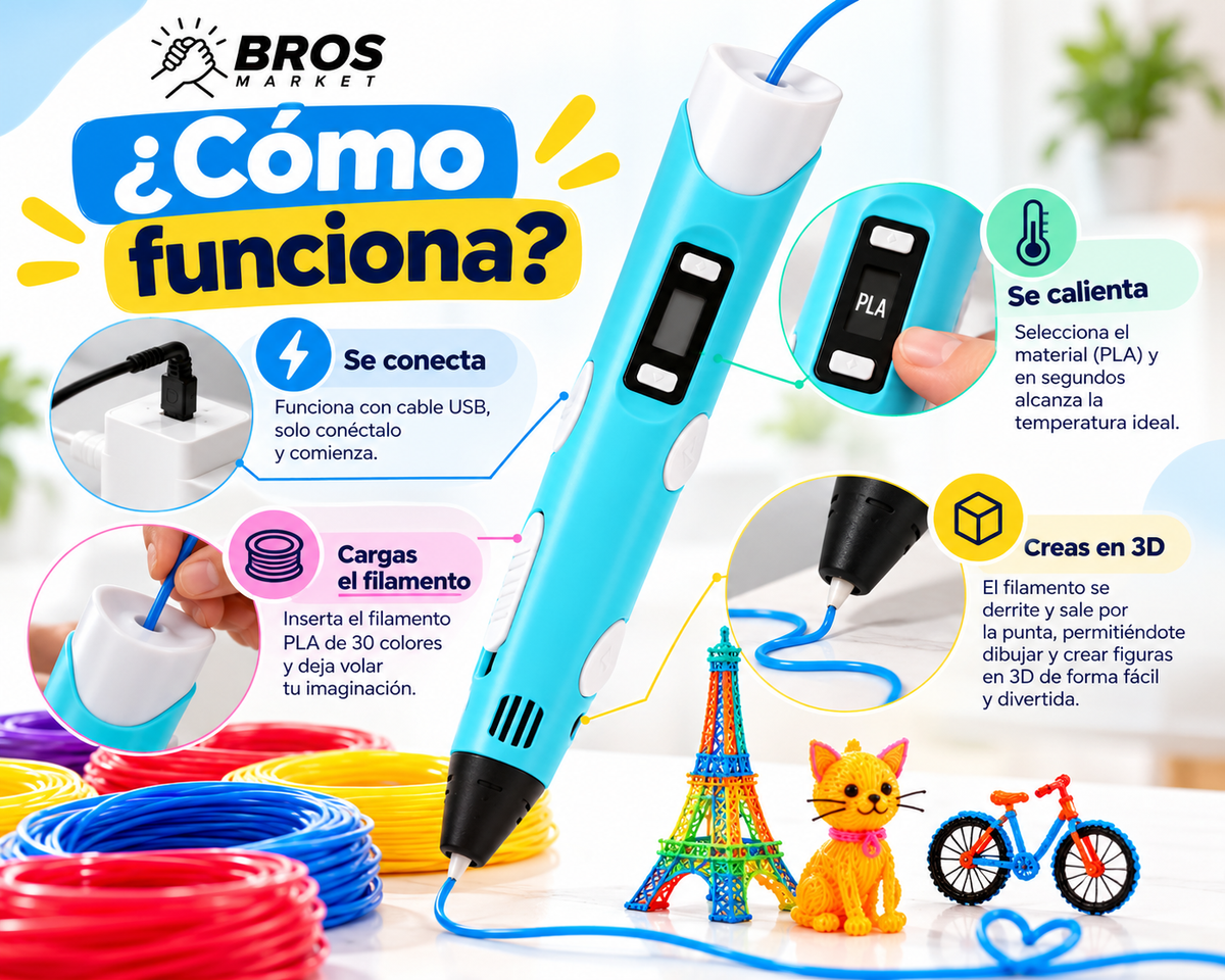 3D Creator Lápiz de Impresión 3D PEN-2 para manualidades - Crea figuras con tus propias manos