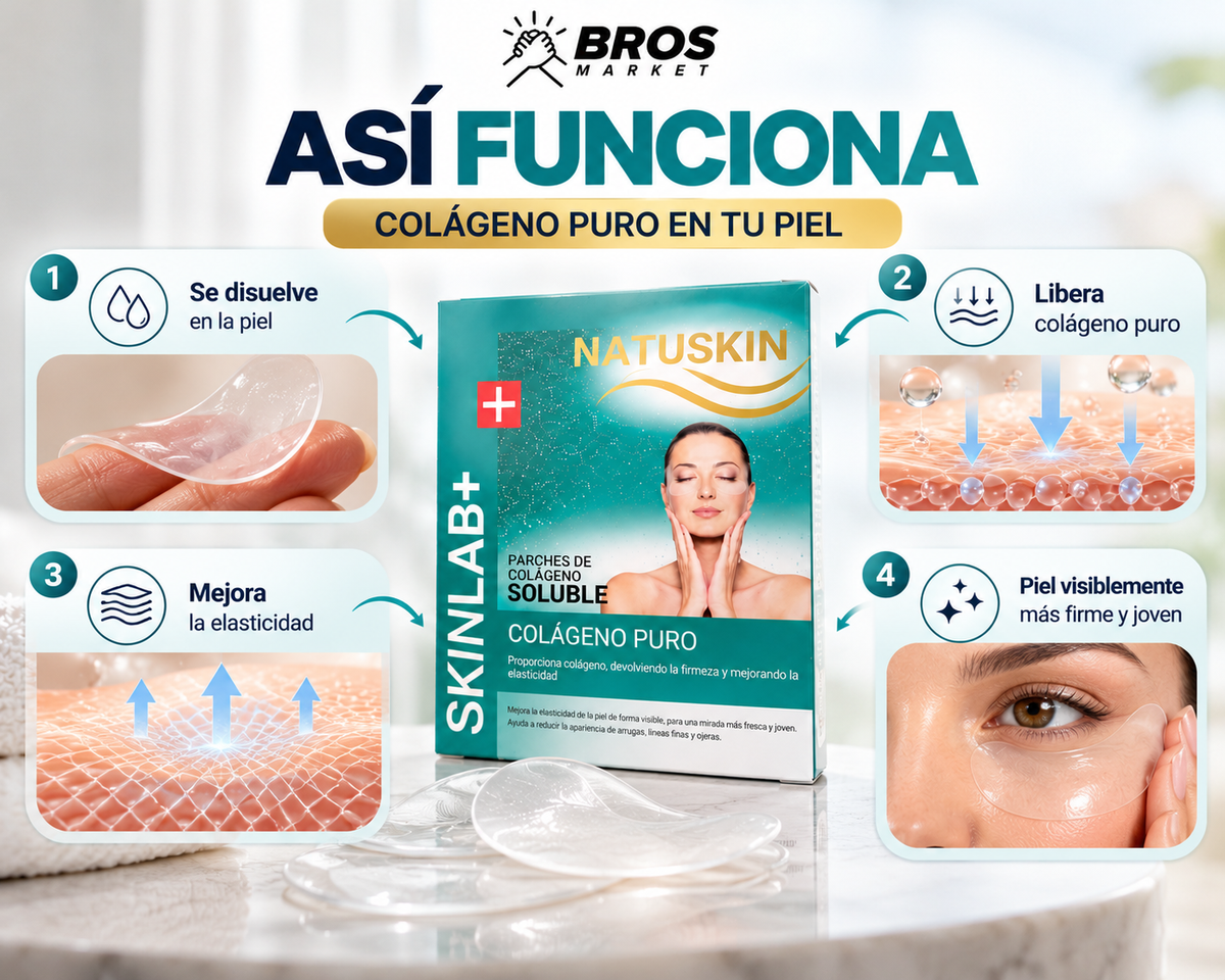 NatuSkin Parches de colageno autodisolventes para contorno de ojos - Mirada más fresca e hidratada
