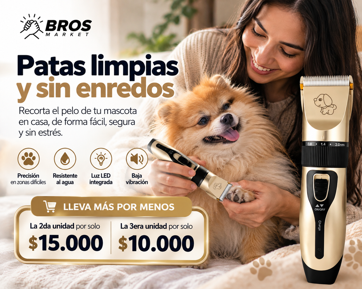 GroomPet Kit Profesional Cortadora de Pelo para Mascota - Dale un look renovado a tu mascota