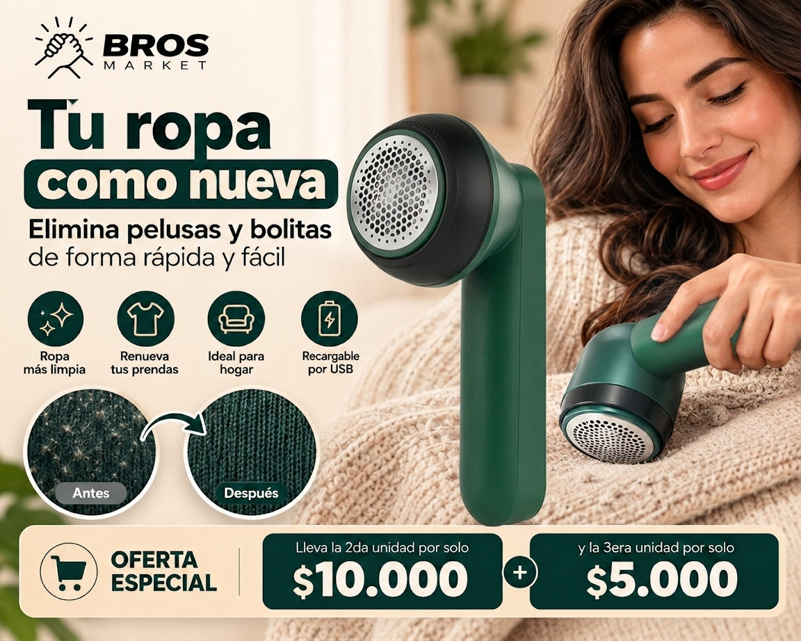 FuzzOff Quita Pelusas Recargable - Ropa libre de pelusas