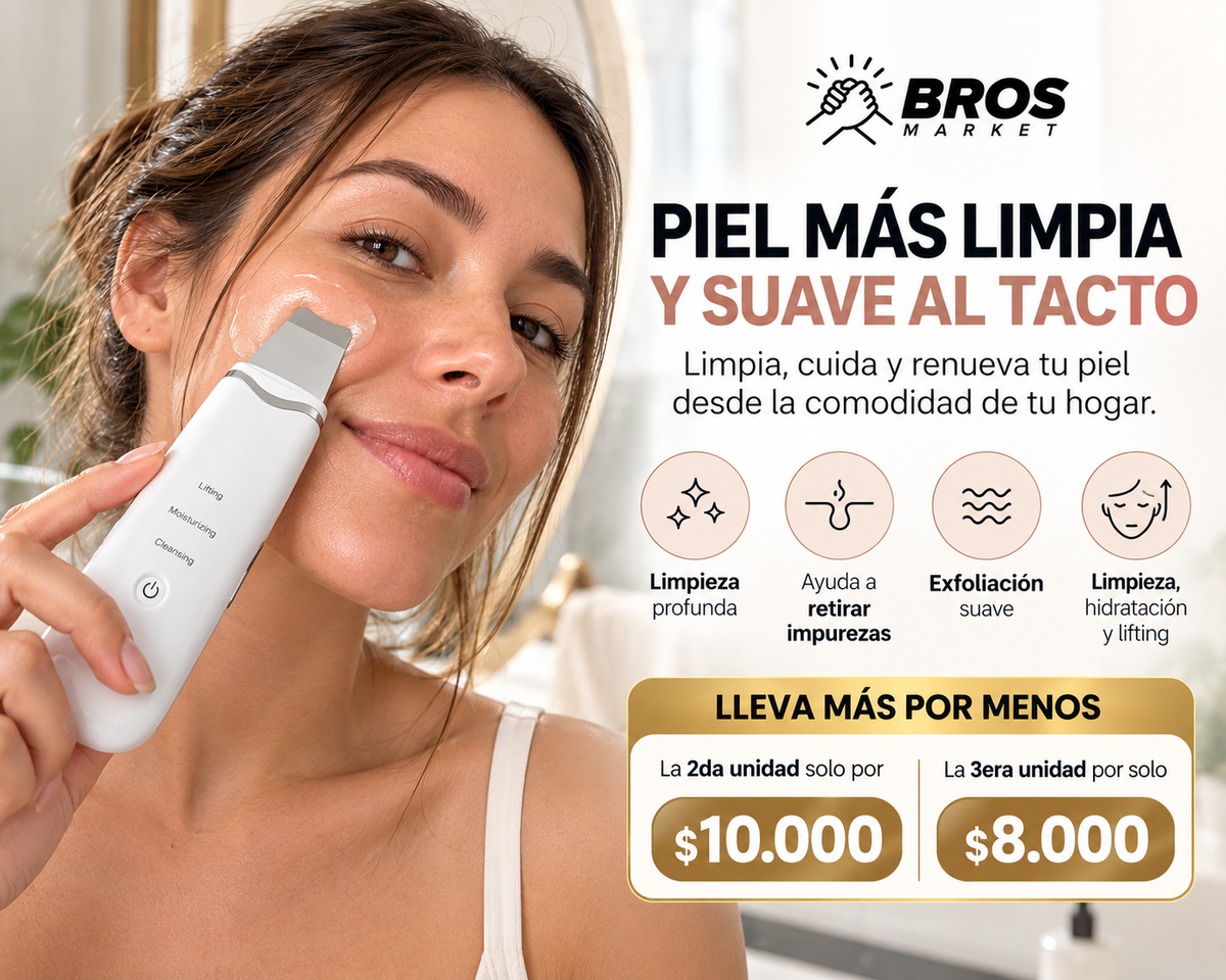 PureSkin Limpiador Peeling Facial Ultrasónico - Piel más suave y limpia