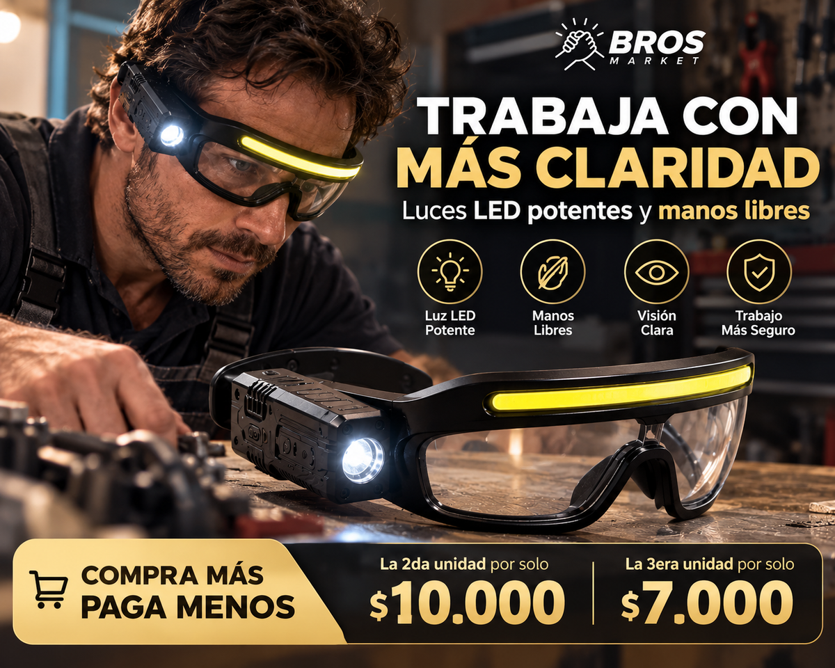 ZiperLight Gafas Seguridad Luz LED Inteligentes - 1. Iluminación práctica en movimiento