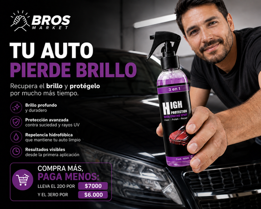 NexaShine Cera en spray 3 en 1 para autos  - Brillo intenso y protección duradera