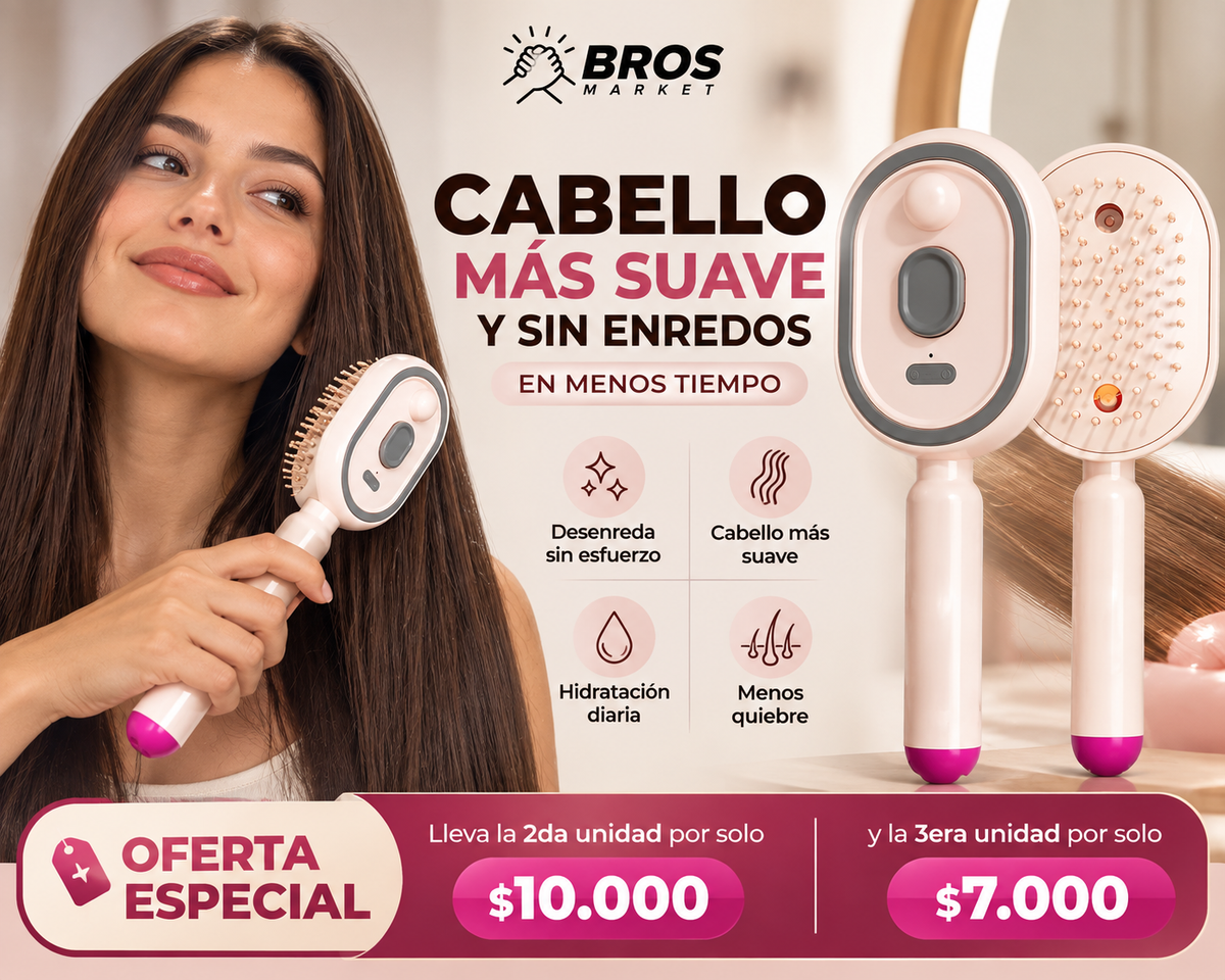 GlowBrush - Cepillo A Vapor Electrico - Un cabello suave en minutos