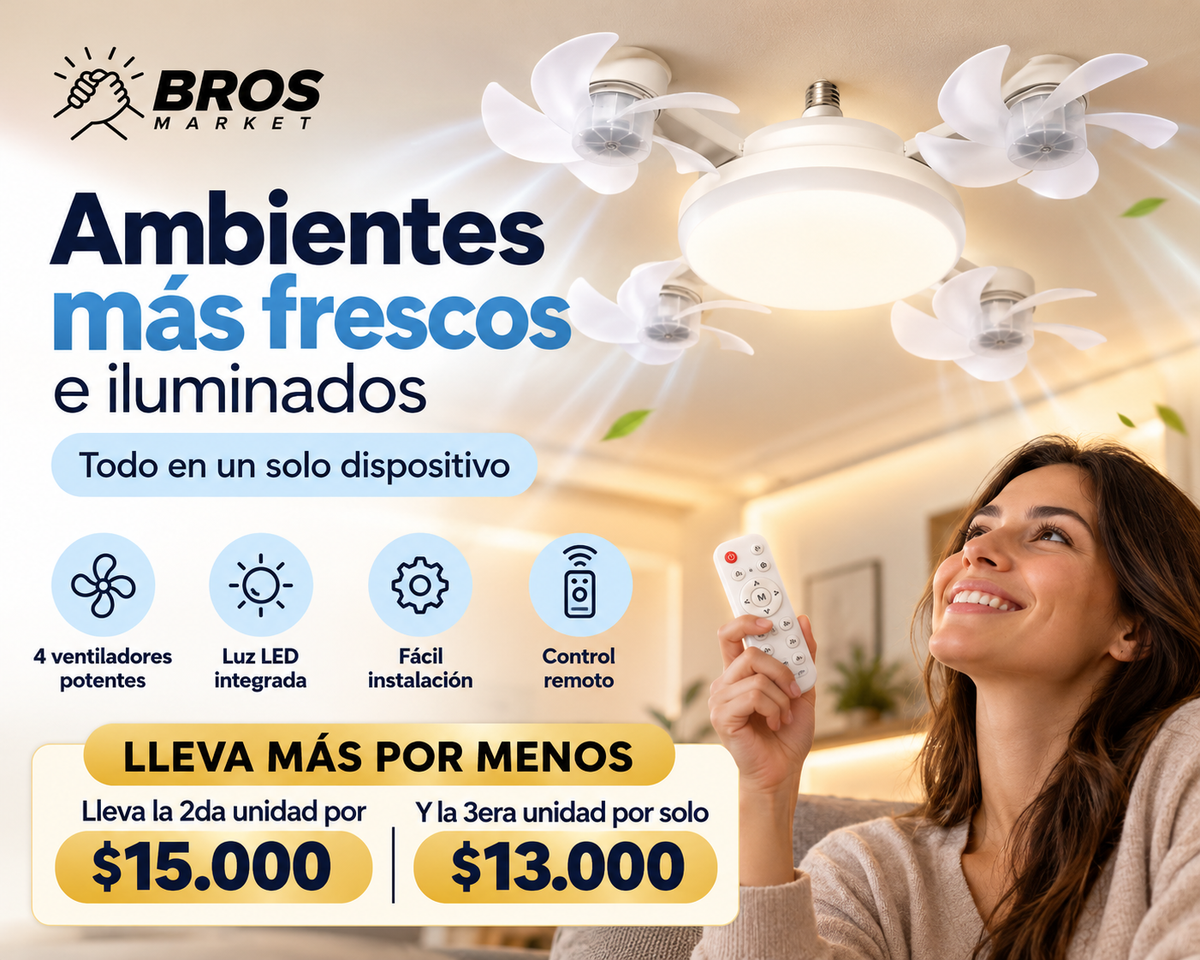 AeroLux Ventilador Inteligente de 4 aspas - Ilumina tu espacio y disfruta la frescura