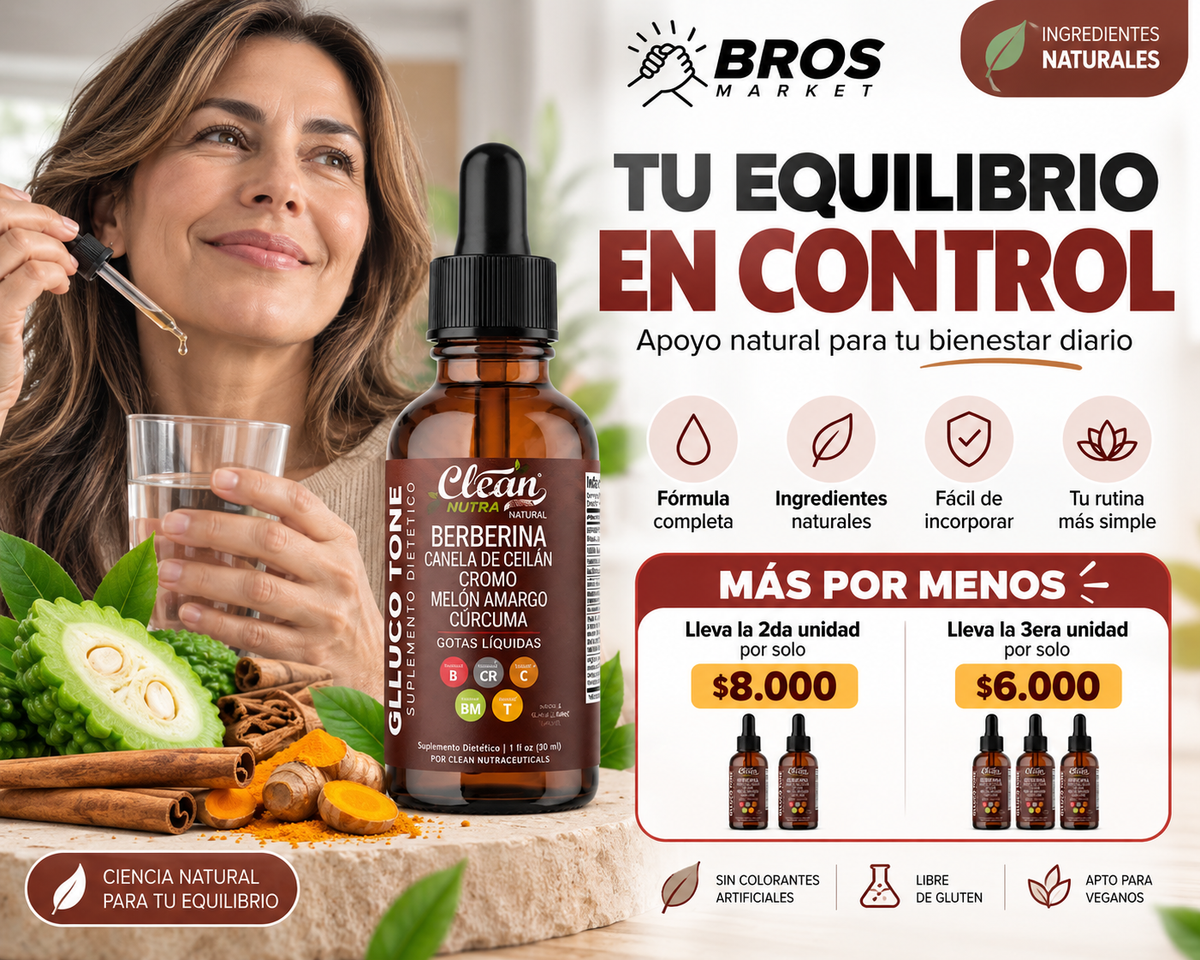 Gluco Gone Suplemento Metabólico Berberina - Tu equilibrio metabólico empieza con una gota