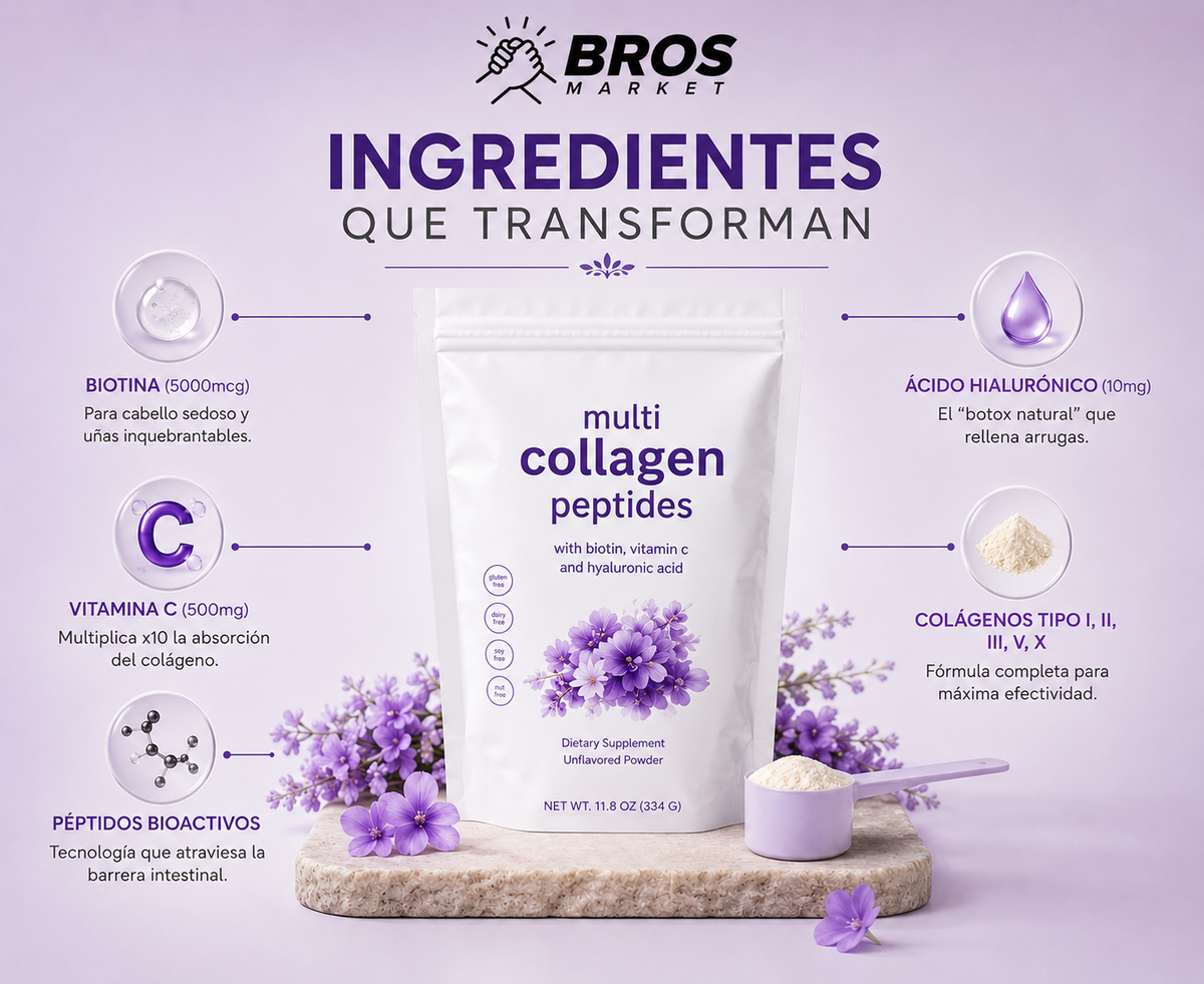 Multi Collagen Peptides - Cuidado completo de pies a cabeza