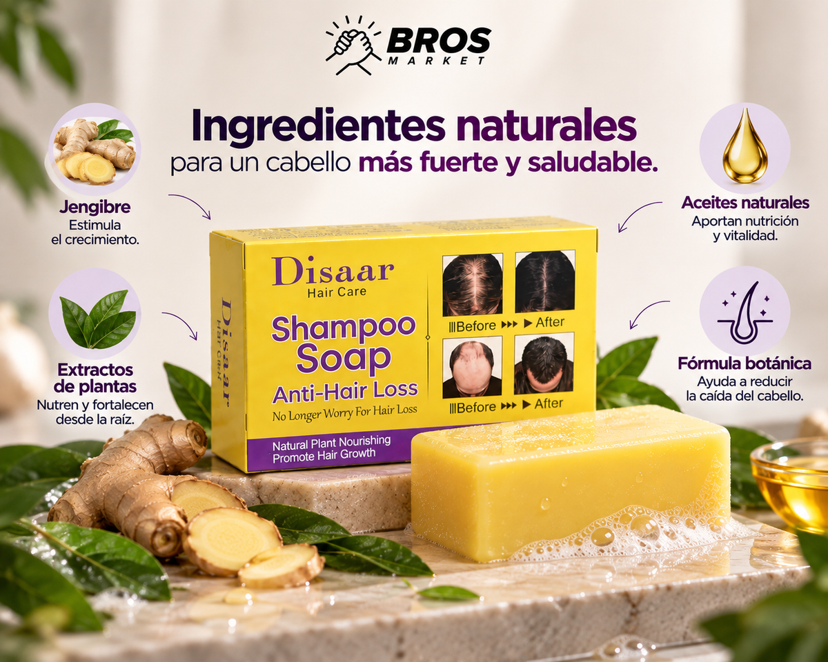 Capilux Shampoo en Barra Anticaída Jengibre - Cuida, nutre y fortalece tu cabello
