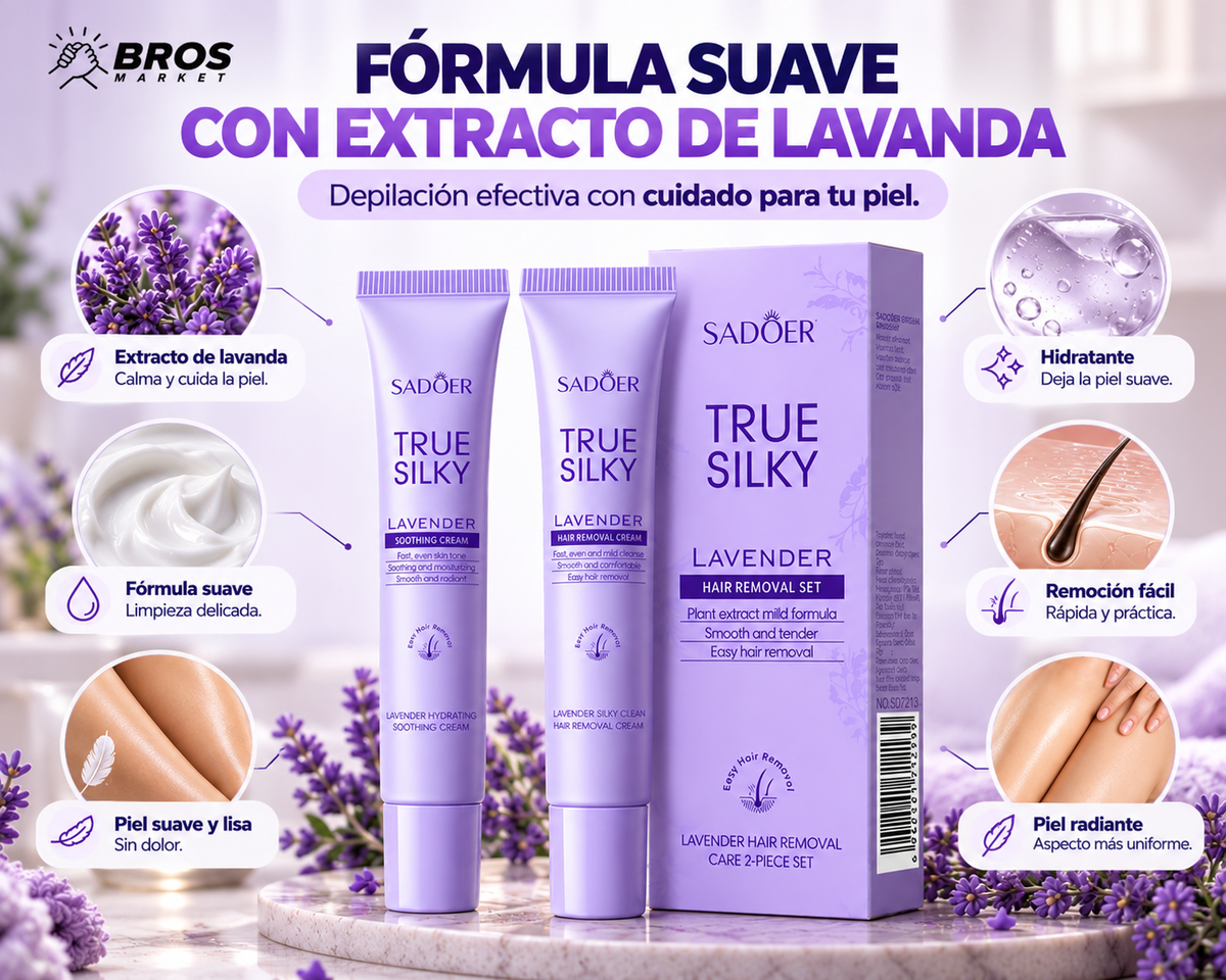 Set 2 Cremas Depiladoras True Silky Sadoer  - Disfruta una piel más suave