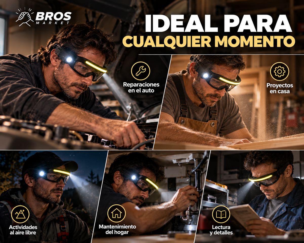 ZiperLight Gafas Seguridad Luz LED Inteligentes - 1. Iluminación práctica en movimiento
