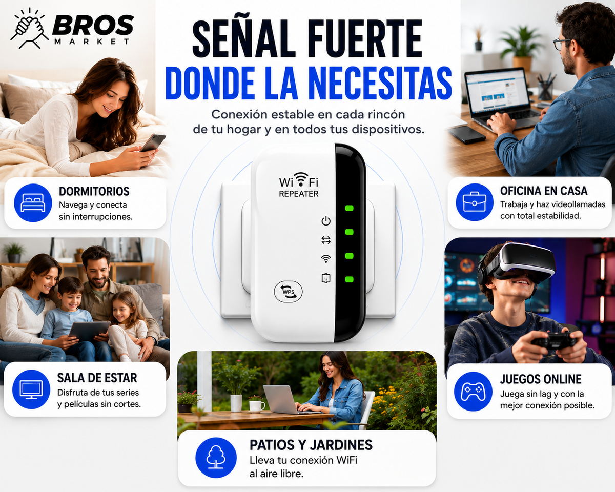SignalPro Repetidor de señal - Más alcance para tu conexión