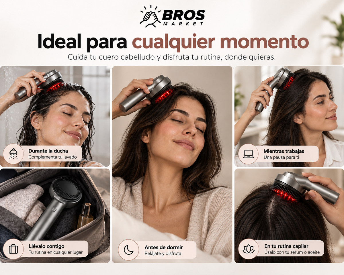 LumiRoot Cepillo Masajeador de Cabello - Revitaliza tu cuero cabelludo