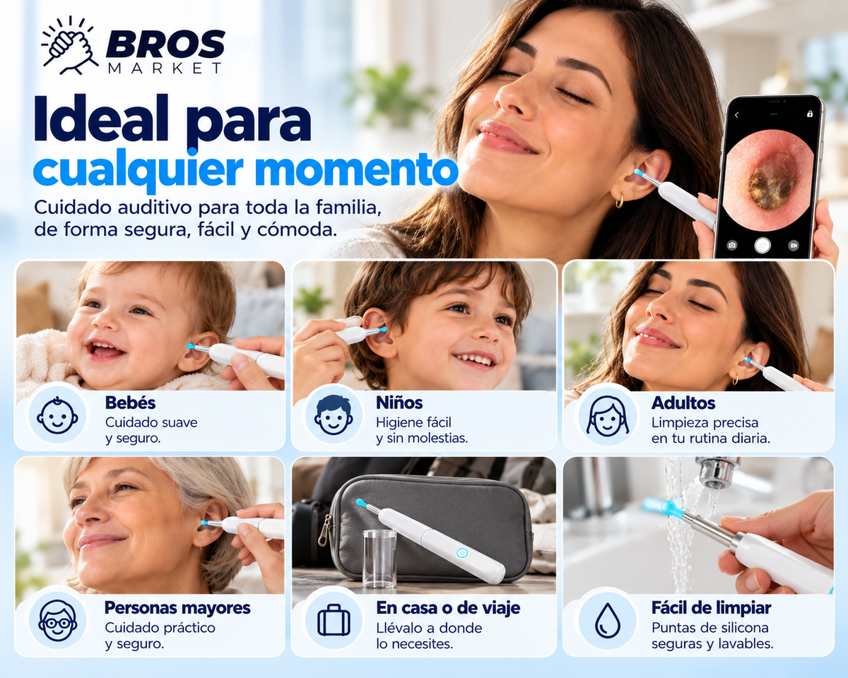 ClariEar Otoscopio Limpiador de Oidos con Luz y Camara - Más control en cada limpieza