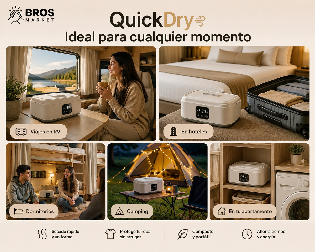 QuickDry Secador de Ropa Portatil + Colgador - Secado práctico y sin complicaciones