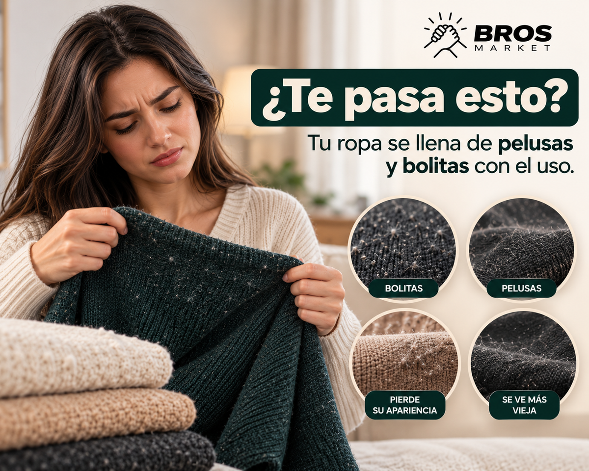 FuzzOff Quita Pelusas Recargable - Ropa libre de pelusas