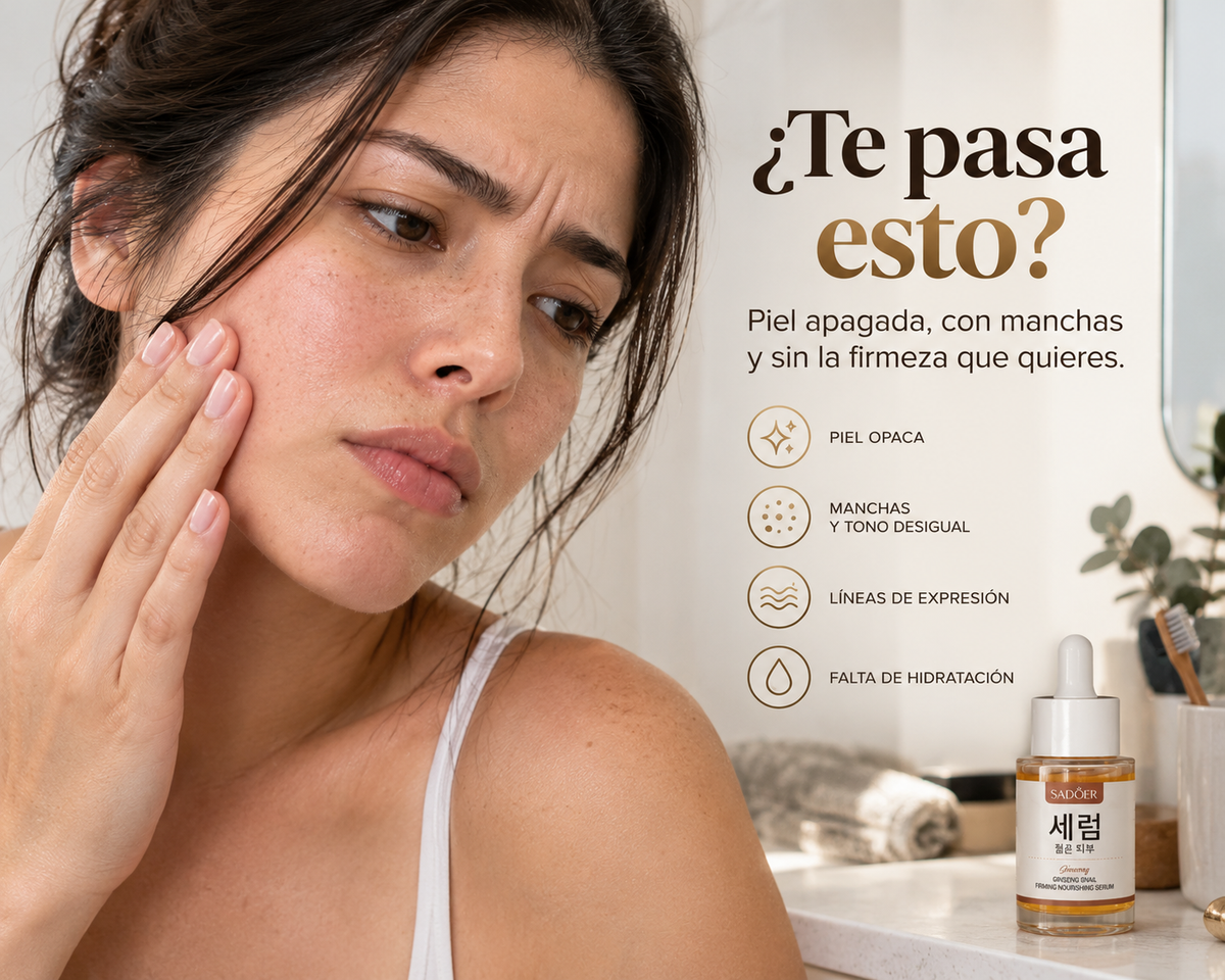 Sérum Facial de Caracol y Ginseng - Reafirmante e Hidratación Intensa