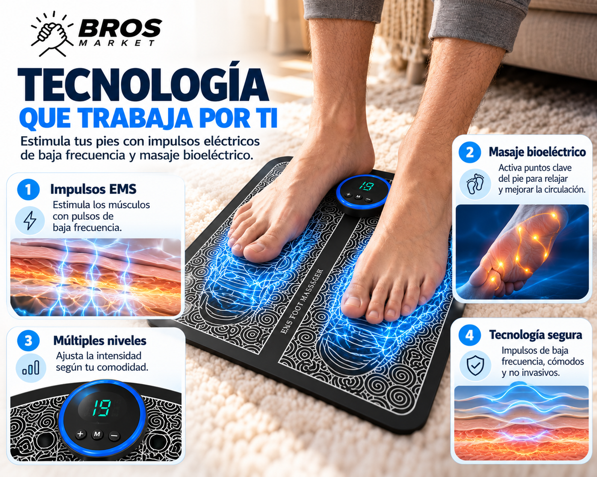 FootZen Masajeador de Pies Eléctrico - Tu momento de relajación comienza aquí