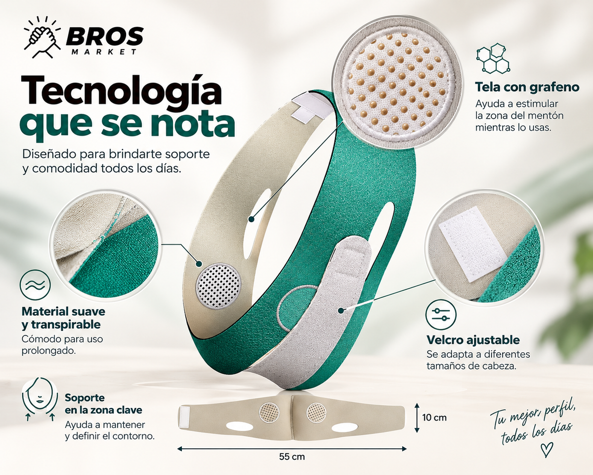 Lift-Face Pro Faja facial Anti Papada - Soporte para un rostro más definido