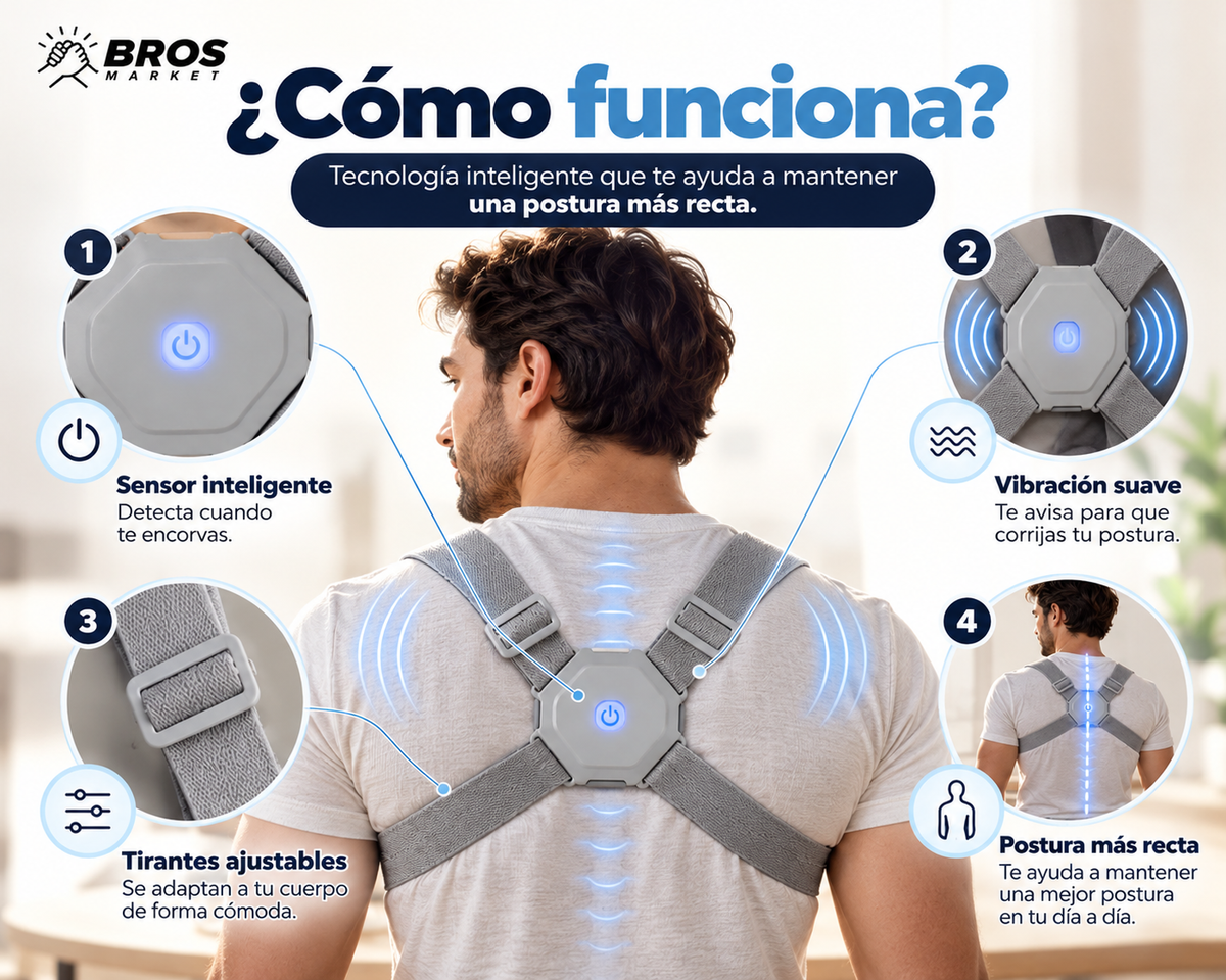 PostureFit Corrector Postural Inteligente con Alerta - Mantente Recto Sin Esfuerzo