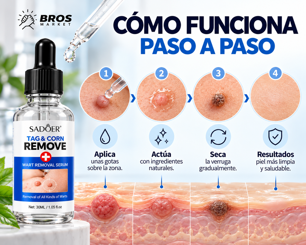 Sadoer ClearSkin Suero Reparador Removedor Verrugas - Para una piel de aspecto más uniforme