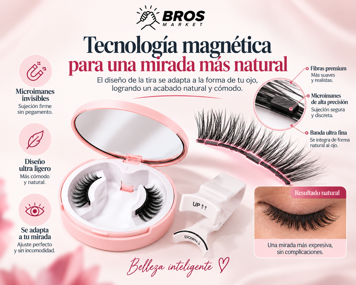 LashLuxe Kit De Pestañas Postizas Magnéticas LZ11 - Más mirada, menos esfuerzo