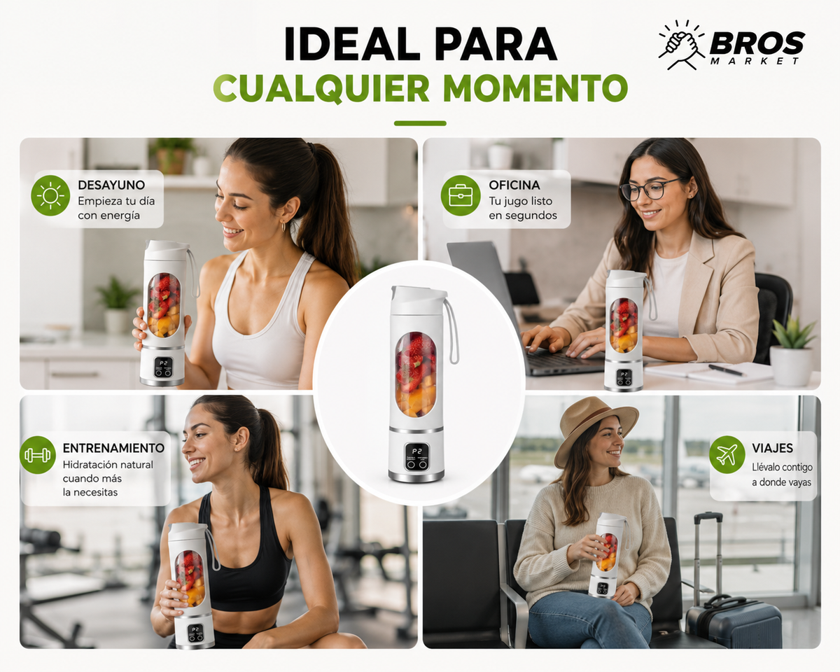 FreshGo Vaso Licuadora Portatil Recargable - Smoothies donde quieras al instante